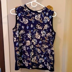 Diane von Furstenberg navy floral tank